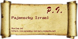 Pajenszky Izrael névjegykártya
